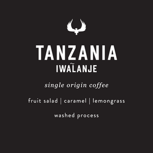 Tanzania Iwalanje single origin coffee featuring notes of fruit salad, caramel, and lemongrass. A washed process coffee. 